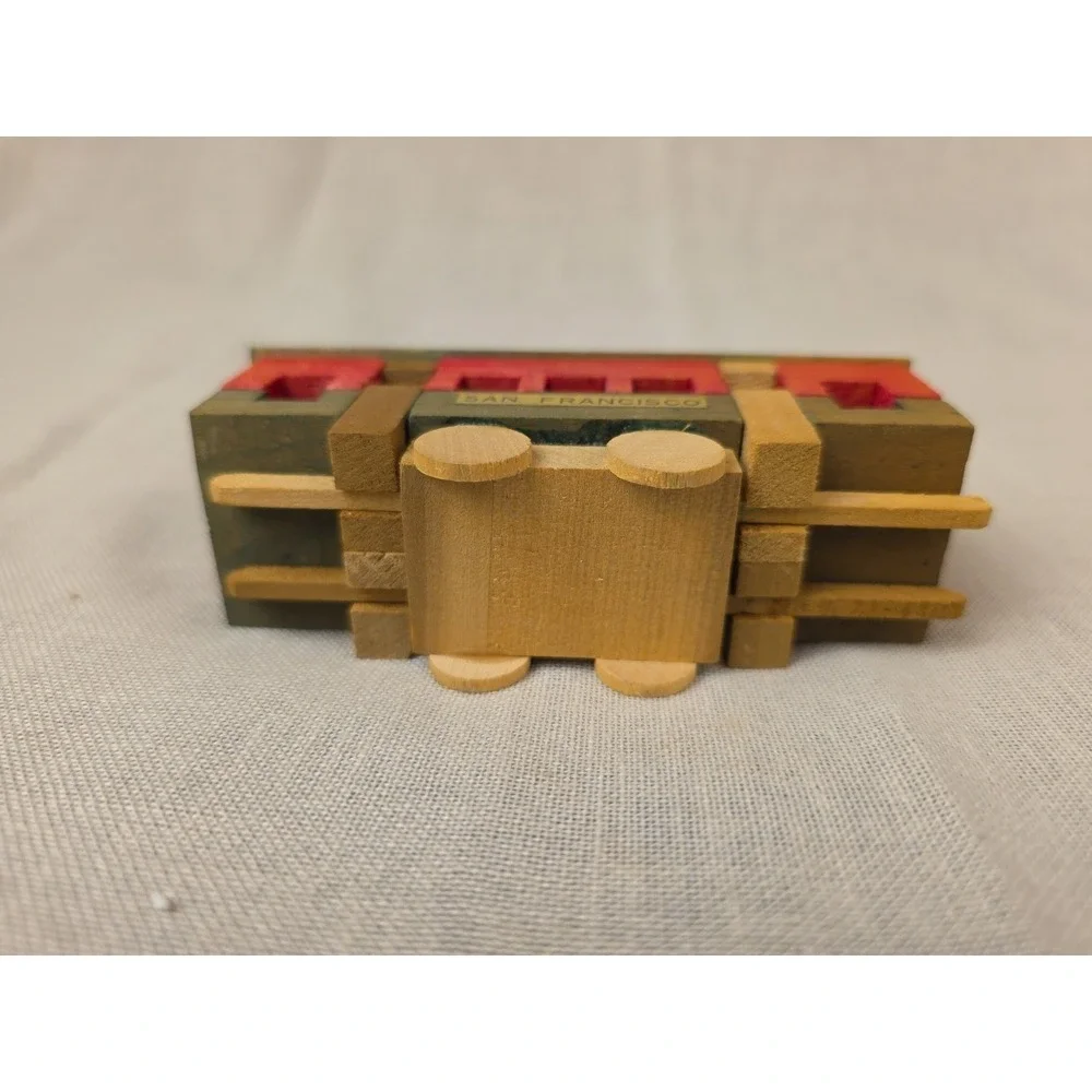 Antique Wooden San Francisco Trolley Car Puzzle.